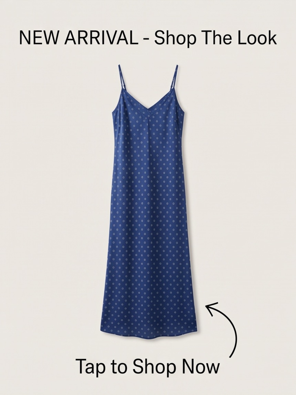 Blue Slip Dress with Print - Women Intimates & Sleepwear